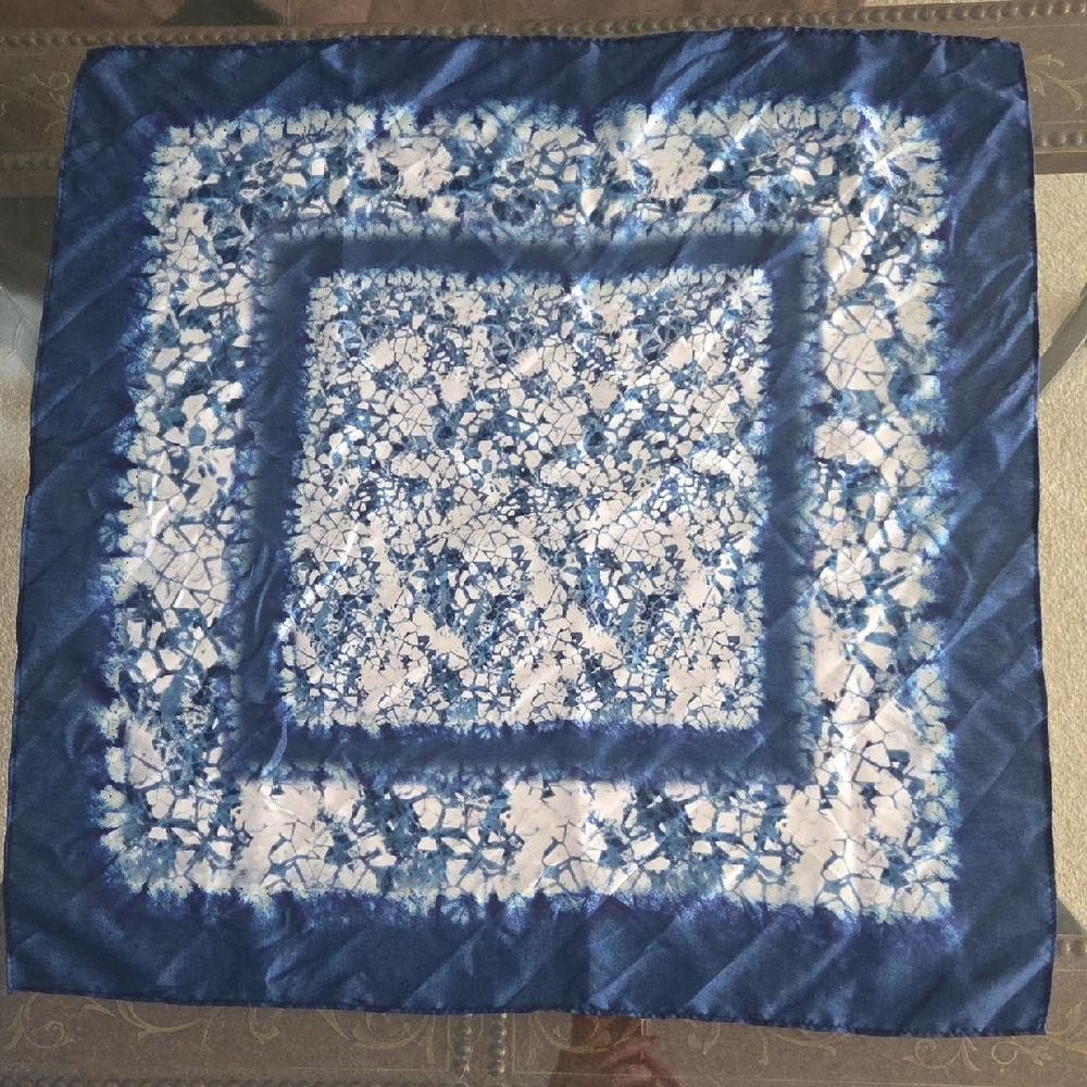 Elegant Blue and White Batik Scarf